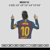 Messi V3 Embroidery File 6 sizes