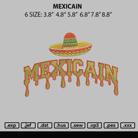 Mexicain Embroidery File 6 sizes