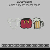 Mickey Pants Embroidery File 6 sizes