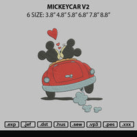 Mickeycar V2 Embroidery File 6 sizes