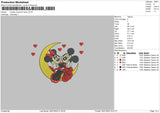 Mickey Moon Ebroidery File 6 sizes