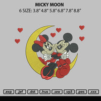 Mickey Moon Ebroidery File 6 sizes