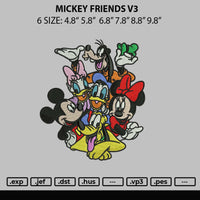 Mickey Friends V3 Embroidery File 6 sizes