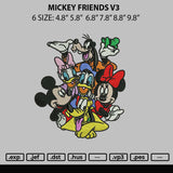 Mickey Friends V3 Embroidery File 6 sizes