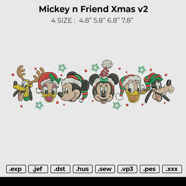Mickey n Friend Xmas Embroidery