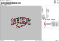 Mickey Nike 2 Outline Embroidery File 6 sizes