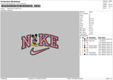 Mickey Nike 2 Outline Embroidery File 6 sizes