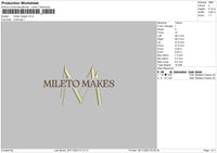 Mileto Text Embroidery File 6 sizes