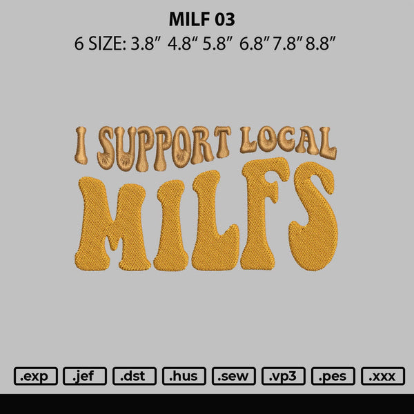 Milf 03 Embroidery File 6 sizes