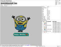 minion happy birthday  Embroidery