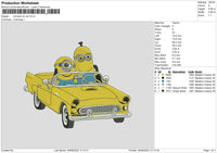 Minions On Car Embroidery File 6 sizes