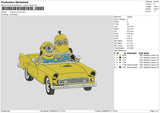 Minions On Car Embroidery File 6 sizes