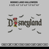 Minnie Land Halloween Embroidery File 6 sizes