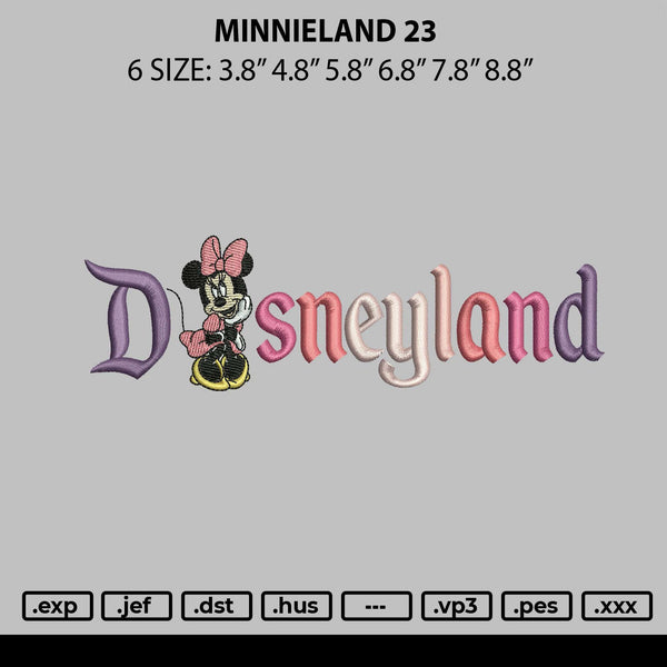 Minnieland 23 Embroidery File 6 sizes