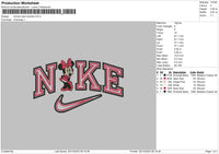 Nike Minnie 2Outline Embroidery File 6 sizes