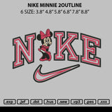 Nike Minnie 2Outline Embroidery File 6 sizes