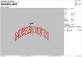 Missouri Swoosh Embroidery File 6 sizes