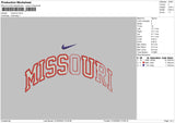 Missouri Swoosh Embroidery File 6 sizes