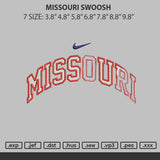 Missouri Swoosh Embroidery File 6 sizes