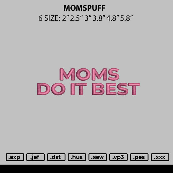 Momspuff Embroidery File 6 sizes