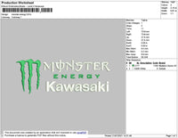 Monster Energy Kawasaki Embroidery