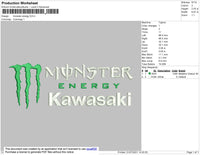 Monster Energy Kawasaki Embroidery