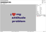 My Attitude Embroidery File 6 sizes