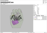 Nails By J Embroidery File 6 sizes