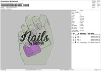 Nails By J Embroidery File 6 sizes