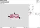 Nailtext 02 Embroidery File 6 sizes