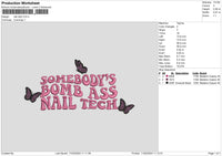 Nailtext 02 Embroidery File 6 sizes