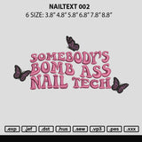 Nailtext 02 Embroidery File 6 sizes