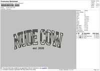 Nude Cow Embroidery