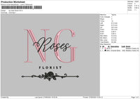 Ng Roses Embroidery File 6 sizes