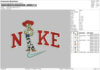 Nike Swoosh Jessie Embroidery File 6 sizes