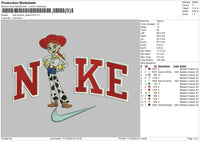 Nike Swoosh Jessie Embroidery File 6 sizes