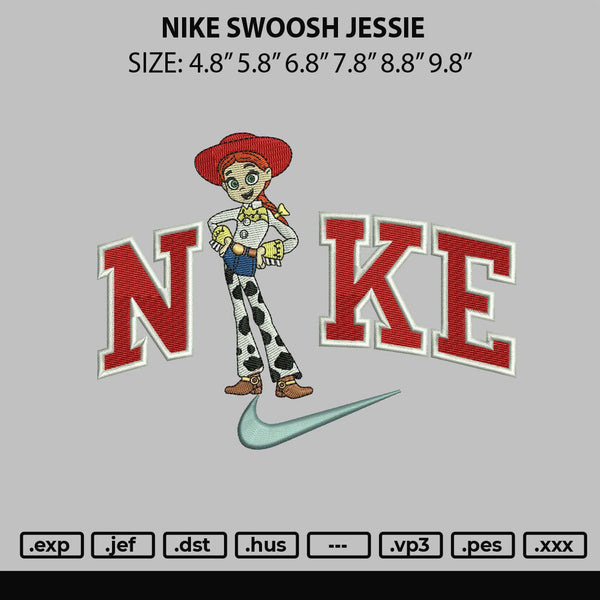 Nike Swoosh Jessie Embroidery File 6 sizes