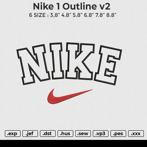 Nike 1 outline v2 Embroidery