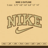 Nike 2 Outline  Embroidery