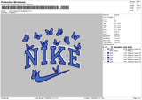 Nike 2 Outlines Fill Butterflies Embroidery File 6 sizes