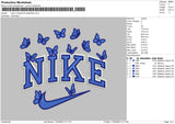 Nike 2 Outlines Fill Butterflies Embroidery File 6 sizes