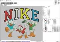 Nike Donald Duck Embroidery