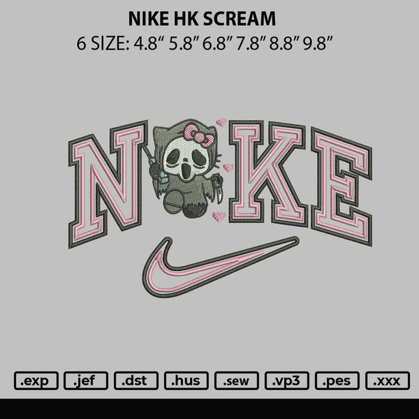 Nike Hk Scream Embroidery File 6 sizes