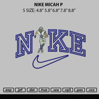 Nike Micah P Embroidery File 6 sizes