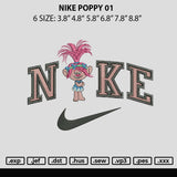 Nike Poppy 01 Embroidery File 6 sizes