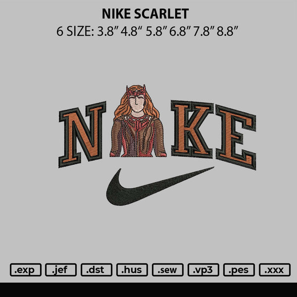 Nike Scarlet Embroidery File 6 sizes