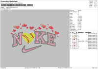 Nike softball Embroidery File 6 sizes