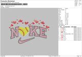 Nike softball Embroidery File 6 sizes