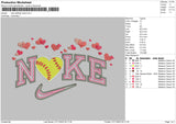 Nike softball Embroidery File 6 sizes