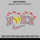 Nike softball Embroidery File 6 sizes